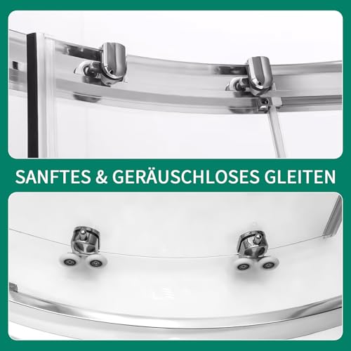 8 Stück Duschtürrollen, Ø 23mm Laufrollen für Schiebetüren, Ersatzrollen für Duschkabinen & Duschtüren aus Glas, Robuste Rollen für Schiebetür Badezimmer, Leise & Rostfrei, Duschkabinen Ersatzteile