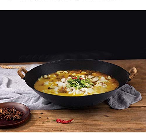 Wok de hierro fundido con asas 42 cm miniatura 4