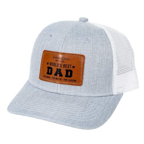 Image of Men's Hat Gifts - Men Cap Gifts for Christmas Father's Day Birthday Trucker Hat Leather Pattern Baseball Cap