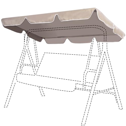 Porch Swing Canopy Replacement Cover, 300D Waterproof 3 Seater Swing Top Canopy, UV Block Sun Shade, for Outdoor Garden Patio Yard Park Porch, 65