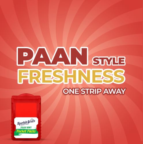 Image of Mountain Breeze Oral Hygiene Mouth Freshener Sugar Free Paanmint Flavoured Breath Strips(24 Strips Each Cassatte)-Pack Of 1(3 Cassette),