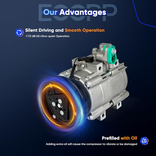 Image of ECCPP AC Compressor 2003-2006 for Hyundai Santa Fe for Kia Amanti 3.5L | 2002-2005 for Hyundai XG350 3.5L Strong Cooling AC Compressor with Clutch