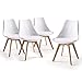 Home Heavenly® - Pack 4 sillas Comedor salón, Silla diseño nórdico con Asiento Acolchado, TULIPA en Blanco o Gris (Blanco)