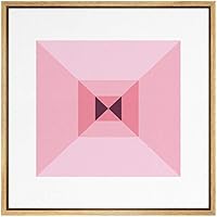 SIGNWIN Framed Canvas Wall Art Optical Illusion Line Art in a Symmetrical Patches Geometric Shapes Illustrations Modern Fun Black and White for Living Room, Bedroom, Office - 16x16 inches