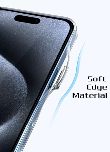 Image of BOUNCEBACK Polycarbonate Shockproof Transparent Hybrid Back Case /Cover with Kick Stand Support Magnetic Charging for iPhone 16 Pro Max - (Clear Black)