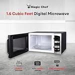 Magic Chef Countertop Microwave Oven, Small and Compact, 1100 Watt, 1.6 Cu Ft, Steel - Image 2