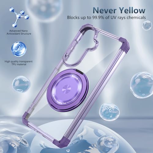 Funda Samsung S26 silicona morada a prueba de golpes YOUULAR 360 3
