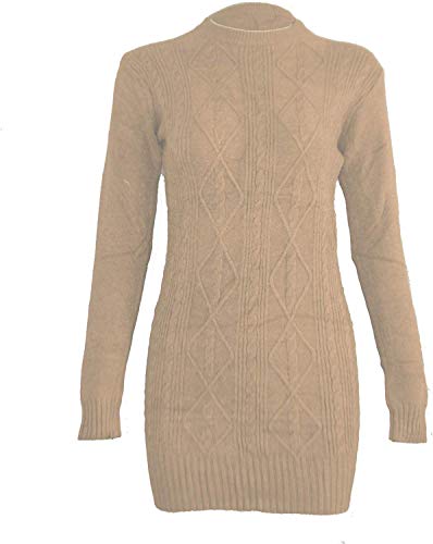 Xpose - Jersey de Manga Larga para Mujer, diseño de Diamantes, Color Gris, Azul Marino, Negro Marrón Moca 38/40 ES/M/L