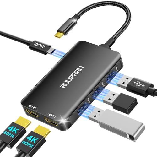Estación de acoplamiento USB C dual monitor para teletrabajo eficiente con portátiles Dell e HP