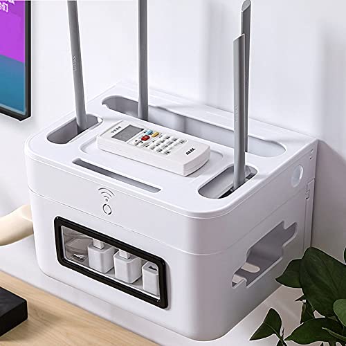 Caja organizadora para cables, caja para ocultar cables, caja para gestión de cables bajo escritorio, caja grande para almacenamiento de cables, organizador de cables, ocultador de cables para escritorio, gris miniatura 4