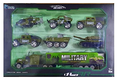 Image of Exclusive Military Vehicle Set Pack of 7 Metal Die-Cast Army Vehichals Play Set for Kids (Military Vehicle Set 7 Pcs)