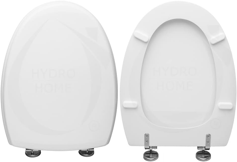 HYDRO HOME Toilet Seat ZORTEA CESAME Compatible, Toilet Seat Cover In Wood Coated With 2mm Resin, Toilet Seat With Hinges Bottom Fixing MADE IN ITALY