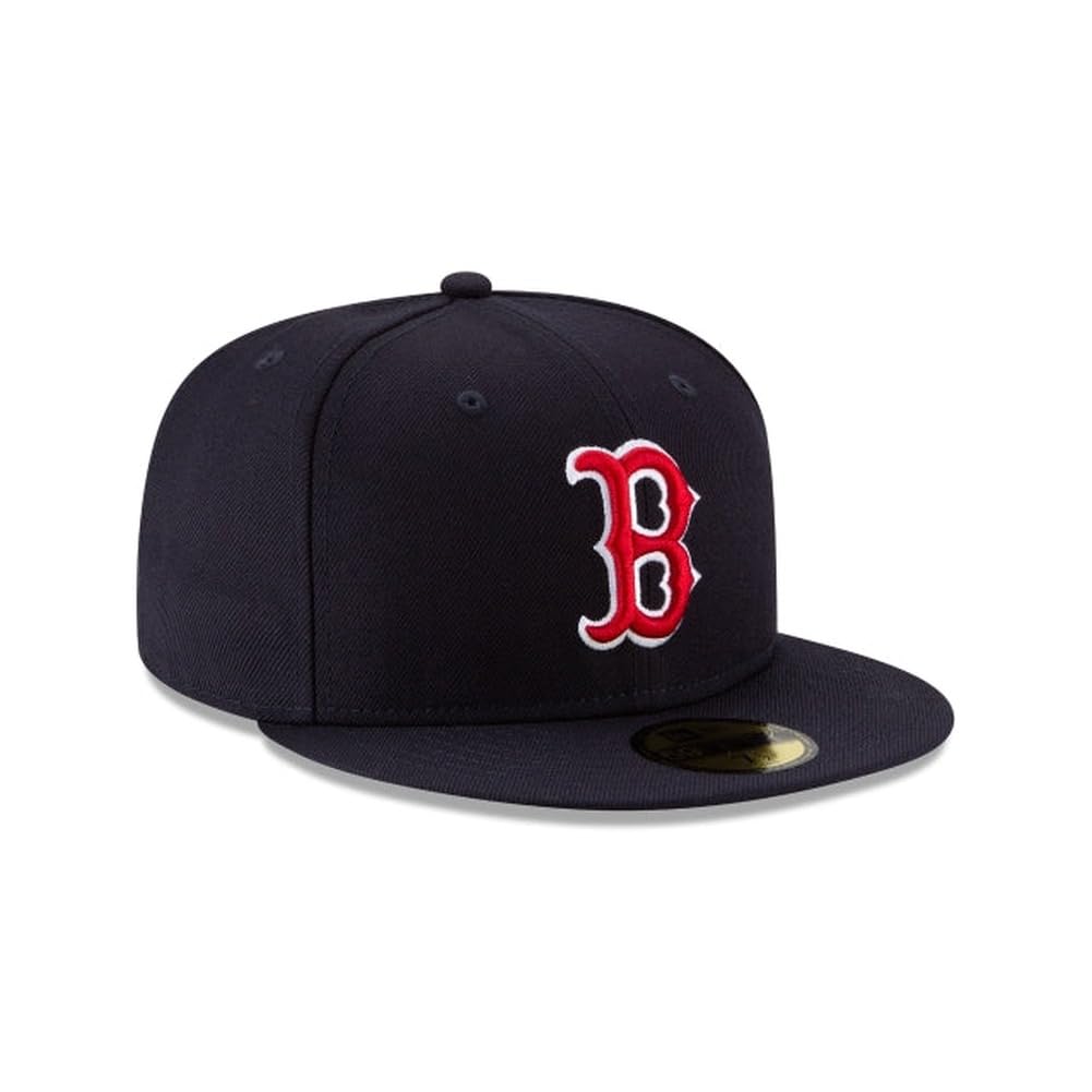 New Era MLB 59FIFTY Boston Red Sox Baseballmütze aus Wolle, marineblau, Team-Farbe, authentische Kollektion, auf Feld-Baseballmütze