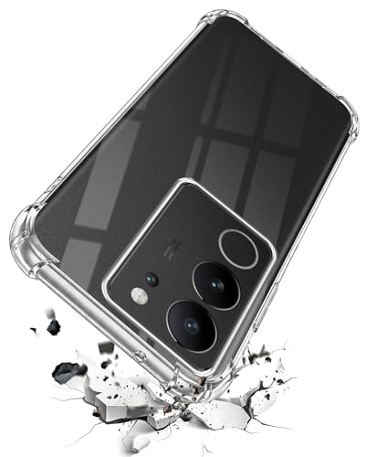 Image of Jkobi Shockproof Crystal-Clear Back Cover for Vivo V29 | Vivo V29 Pro 5G (Anti Yellow Case | Drop & Camera Protection | Hard Polycarbonate)