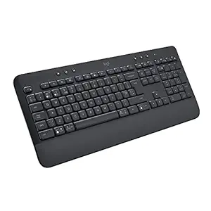 Logitech Signature K650 Wireless Keyboard with Wrist Rest, Full-Size, BLE Bluetooth or Logi Bolt USB Receiver, Comfort Deep-Cushioned Keys, Numpad, Compatible with Most OS/PC/Windows/Mac-Black