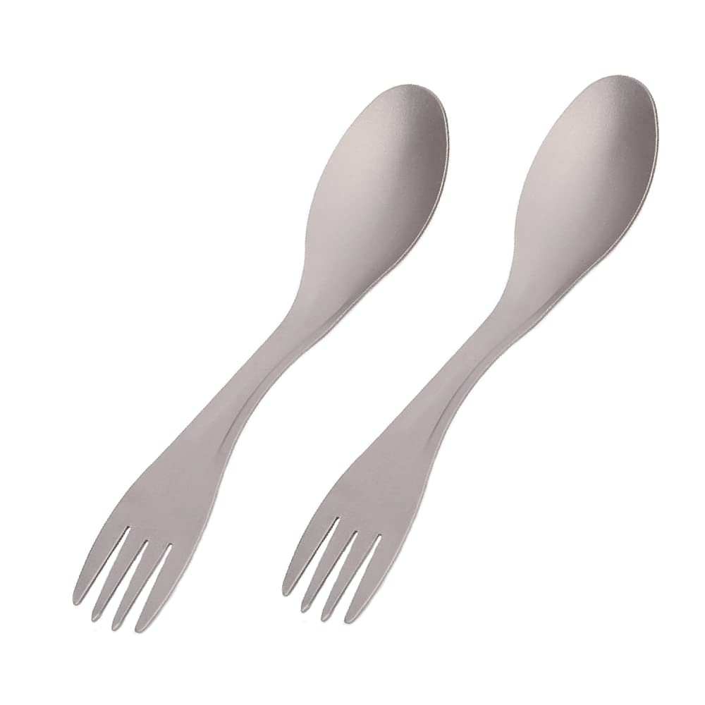 Cuillère-Fourchette en Titane Ultra-Légère Réutilisable, Ustensiles de Camping Multifonctionnels, Couverts de Randonnée Écologiques, Couverts Camping Pratiques, Cuillères et Fourchettes Polyvalentes Cuillère-Fourchette en Titane Ultra-Légère Réutilisable, Ustensiles de Camping Multifonctionnels, Couverts de Randonnée Écologiques, Couverts Camping Pratiques, Cuillères et Fourchettes Polyvalentes
