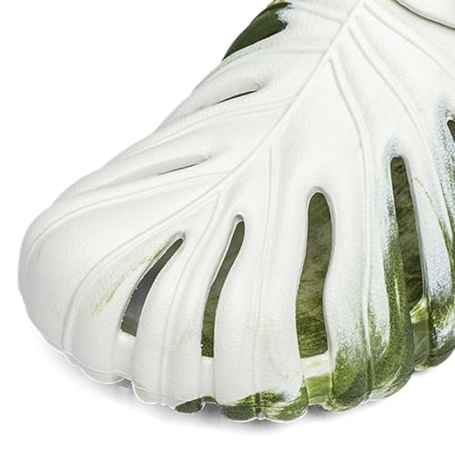 Monstera Slippers Soft Non Slip Quick Drying Breathable, Variegated Monstera Shoes, Monstera EVA Thick Sole Pillow Slippers3