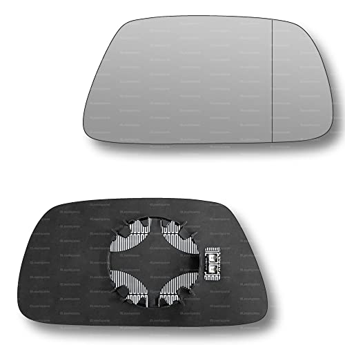 Image of Less4spares Replacement Wing Mirror Glass Right Compatible with Jeep Grand Cherokee 2005-2009 CLIP-ON Driver Off side Heated with Blind Spot