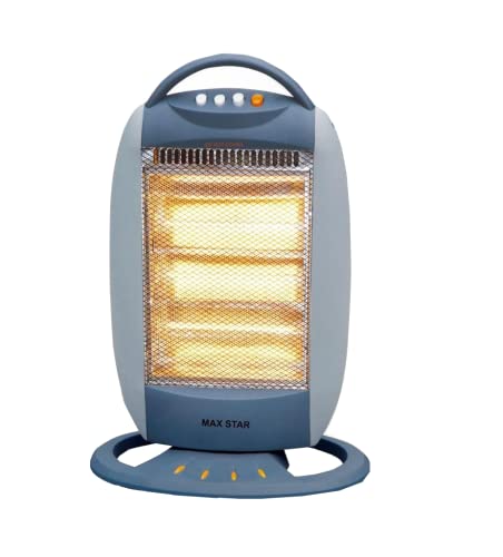 Max Star Estufa Halógena 3 Tubos Gris. Sistema de Seguridad contra caídas. Asa de Transporte. Potencia: 400/800 / 1200W Cover