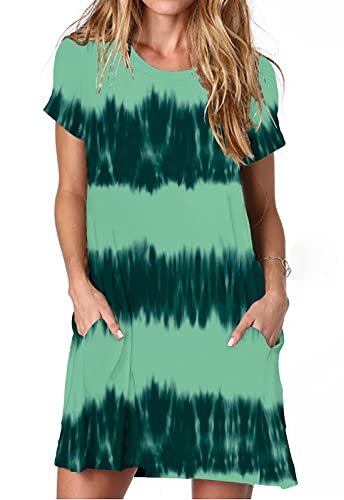 Image of Alaster Women's Casual Summer T Shirt Dress Loose Short Sleeve Tunic Dress with Pocket for Women