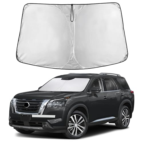 Image of Autovir Windshield Sun Shade Fit for 2022-2024 2025 2026 Nissan Pathfinder Sunshade, Front Car Window Shades Sun Visor, Blocks UV Rays & Heat, Car Accessories
