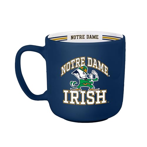 Logo Brands NCAA Notre Dame Fighting Irish 15 oz Stripe Coffee Mug - Vintage Team Logo Inside Print & Stripes Microwave & Dishwasher Safe- Great Gift For Fans & Alumni