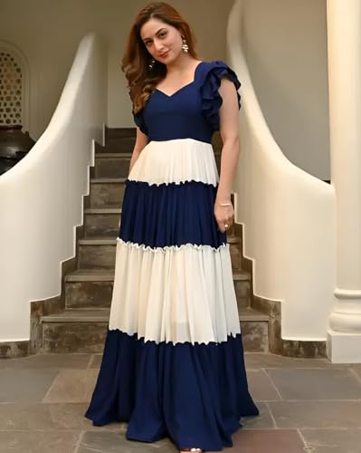 Image of Women's Rayon Solid Ankle Length Anarakli Gown for Women