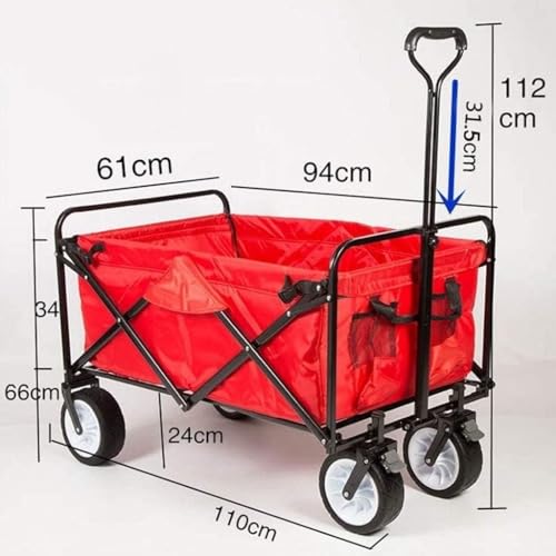 Carretilla plegable para jardín, carro plegable para exteriores, carrito para camping y playa, fácil de transportar y maniobrar miniatura 3