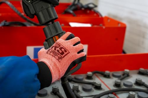 RS HERBST Montage-Handschuhe/Schützender Latex überzogen/Größe 07, 12 Paar/Rosa und Schwarz/Montagehandschuhe/Handschuhe Arbeitshandschuhe/Wärmeschutz bei einer niedrigeren Temperatur