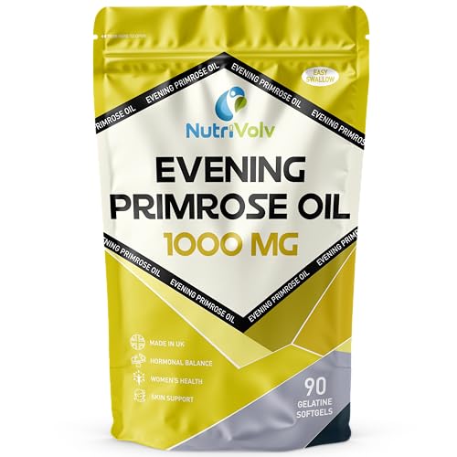 Evening Primrose Oil 1000mg, Valuable Supplement for Women's Health, Hormone Balance, Eczema, Acne - PMS | 90 Capsules
