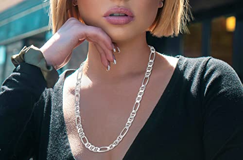 Savlano 925 Sterling Silver Italian Solid Figarucci Figaro Mariner Flat Link Chain Necklace For Men & Women - Made in Italy Comes Gift Box4