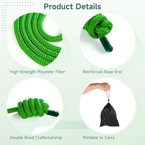 Cuerdas de ejercicio de flujo de doble trenzado de 9 pies con bolsa portátil para salto libre 4