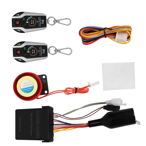 COOLHIYA 1set Motorcycle Alarm System Remote Start and Dual-Channel Security