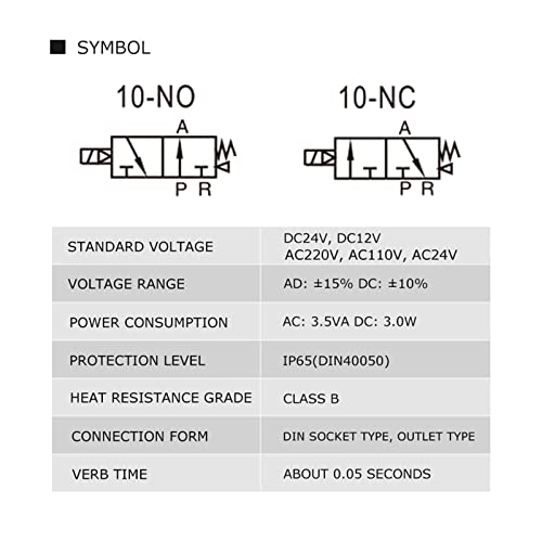 Válvula solenoide 3V210-08 NO AC110V neumática de 3 vías y 2 posiciones para control de aire de gas 8