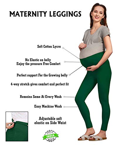 Image of Women's Cotton Lycra Over The Belly Maternity Leggings for Pregnant Women for Pre & Post Pregnancy