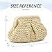 Imagen de EVEOUT Clutch de Paja Mujer Bolso Nube de Boda Fiesta Paja con Cadena Bolsos bandolera Tejido para Vacaciones Playa