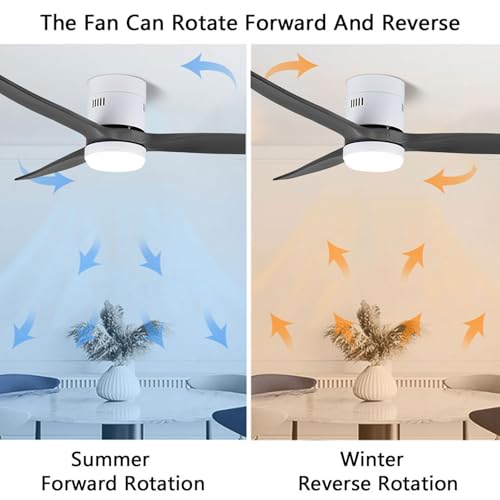 Ventilateur de plafond silencieux télécommande 6 vitesses et éclairage LED variable