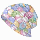 ESLVYXE Holiday Beanie for Women Slouchy Mens Winter Hat Skull Cap Knitted Hat Cancer Headwear Accessories for Women (US, Alpha, One Size, Easter-1)