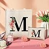 Personalisierte Baumwolltasche Initial Canvas Tote Bags, Tragetasche mit Buchstaben, Initialen Einkaufstaschen Kosmetiktasche Geschenk für Frauen Mama Kollegin zum Geburtstag, Weihnachten (M) #4