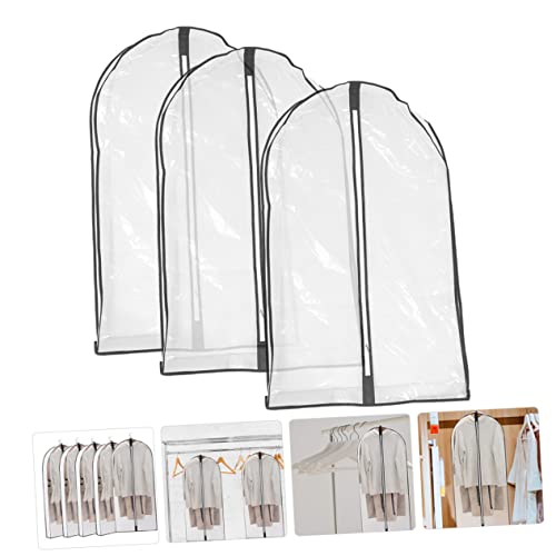 PRETYZOOM 3pcs Capacity Garment Covers Dustproof Bag for Sealed Hanging Clothes Wardrobe Cover2
