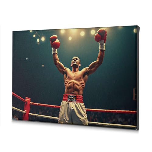 Tableau décoratif boxeur de victoire en toile de qualité