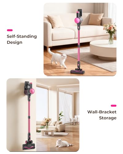 Image of UML0 N8 Cordless Vacuum Cleaner, Lightweight Stick Vacuum with Powerful Suction, 2200mAh Battery, 40 Mins Runtime, Self-Standing, Rechargeable Vacuum Cleaners for Home Hardwood Floor Carpet Pet Hair