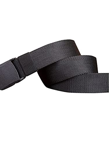 Cinto Largo Masculino Nylon Fivela de Plástico (Preto)