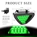 MUQIDA Car F1 Style Brake Light, Super Bright DRL Fog Rear Tail Third Brake Light with 12 LED, Waterproof F1 Style Triangle Warning Flash Lamp for Cars Trucks SUVs Safety Stop (Green)