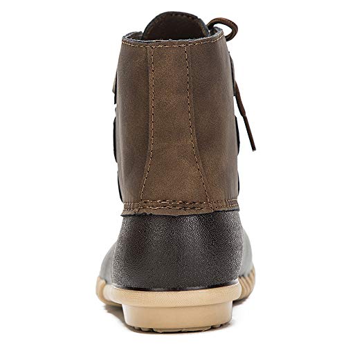 DKSUKO Women's Duck Boots Lace Up Waterproof Ankle Snow Rain Boots3