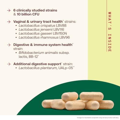 Image of Jarrow Formulas Fem-Dophilus Advanced Vaginal & Digestive Probiotics 10 Billion CFU with 6 Science Backed Strains, for Vaginal, Urinary Tract, Digestive & Immune Support, 30 Capsules, Shelf-Stable