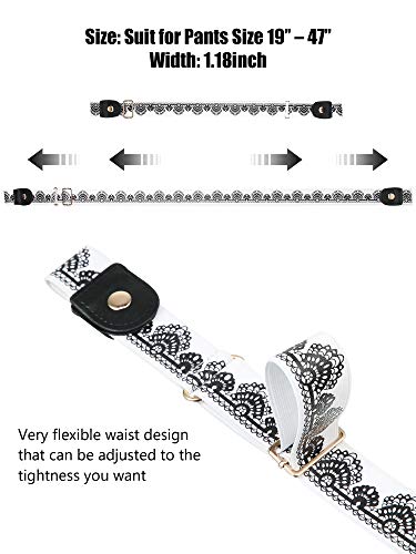 Syhood 4 Pieces No Buckle Belt Women Elastic Stretch, Buckless for Man Comfortable Invisible Belt for Jeans Pants4