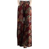 Pantalones Mujer Informales de Lino de Algodón Pant Veraniego Trousers para Yoga Print Pantalones de Pierna Ancha Fitness Bombacho Fluidos de Chándal Plus Size Elasticos Largo de Harén Pantalón Pantalón de Pierna Ancha para Mujer Informal Bohemio Floral Pantalones Deportivos Cintura Elástica Suelto Pantalon Baggy Transpirable y cómodo Danza Pilates Yoga Pants Running