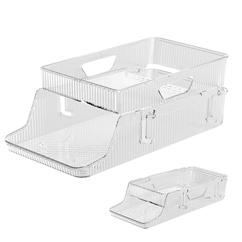 CGACCSD Organizador de Soda para Refrigerador - Dispensador apilable de latas para frigorífico, Bandeja de almacenamiento multifuncional para bebidas de para dormitorio, hotel, alquiler