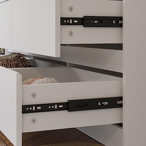 Famapy Chest Of Drawers 9 Drawer Dresser, Wood Dresser, Minimalist & Contemporary, Dresser For Bedroom Hallway White (63”W X 15.7”D X 31.5”H) #TOP4